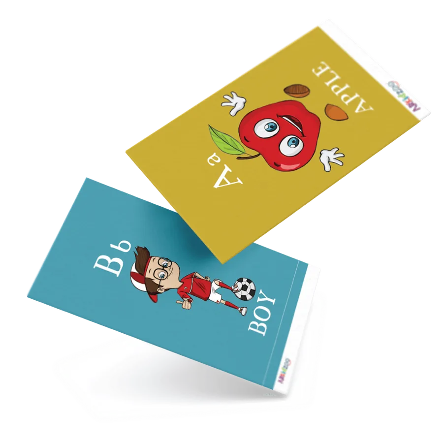 Big classroom flashcards on display